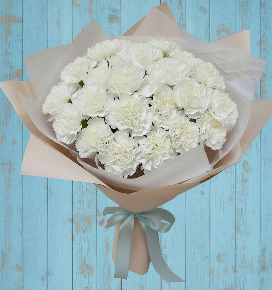 Букет Хрустальное утро в Батырево Букет цветов из: Гвоздики в Батырево