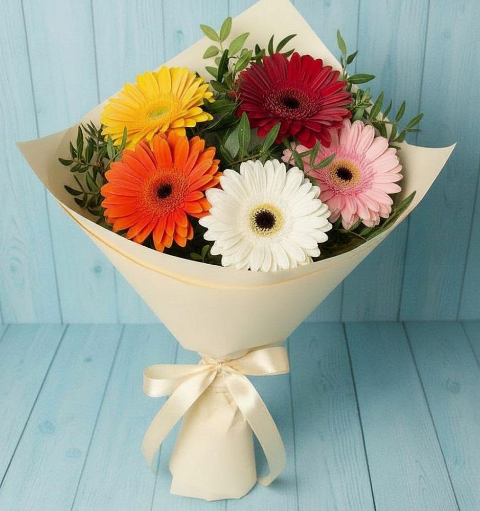 Букет праздник в Батырево Букет цветов из: Герберы в Батырево