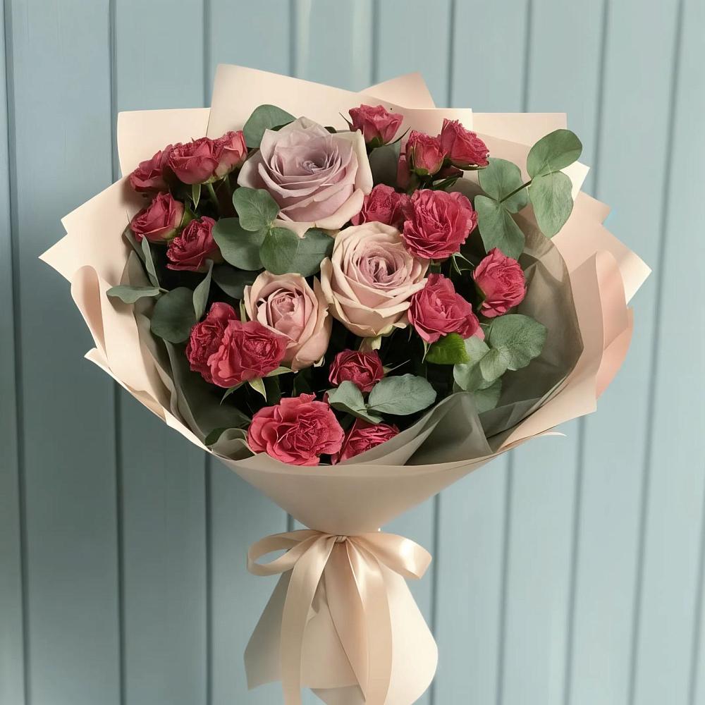 Букет восхищение в Батырево Букет цветов из: Гвоздики и Розы в Батырево