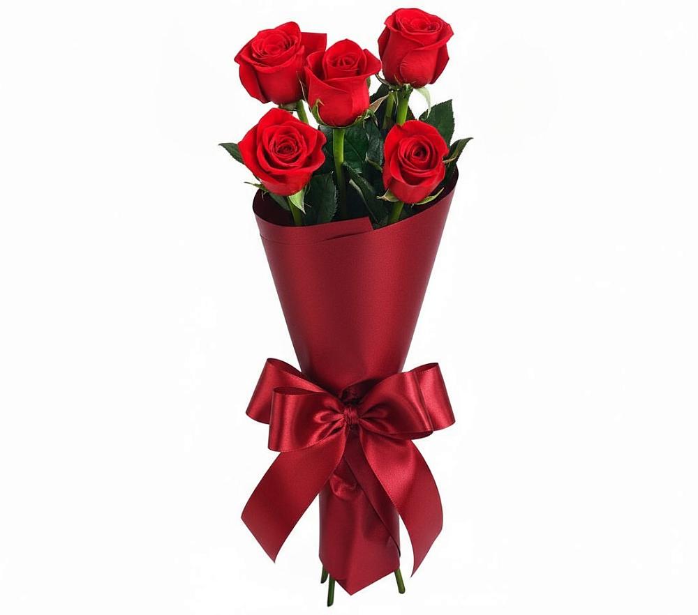 5 Красных роз Эдлесс Лав в Батырево Букет 5 Красных роз Эдлесс Лав в Батырево