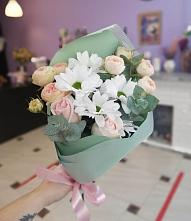 Букет цветов из:  Хризантемы и Розы #REPLACE_PRED# Батырево