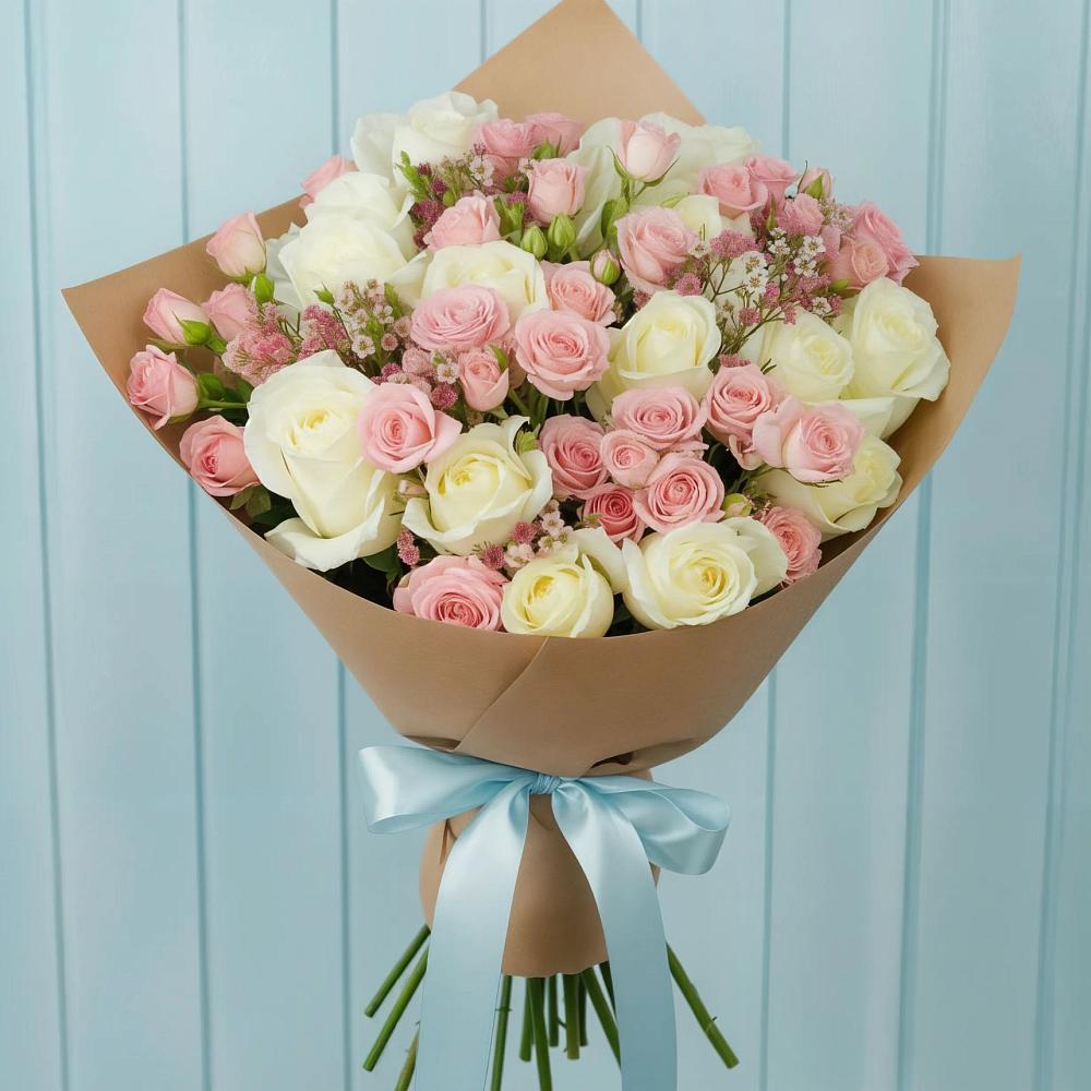 Букет романтичный подарок в Батырево Букет цветов из: Розы в Батырево