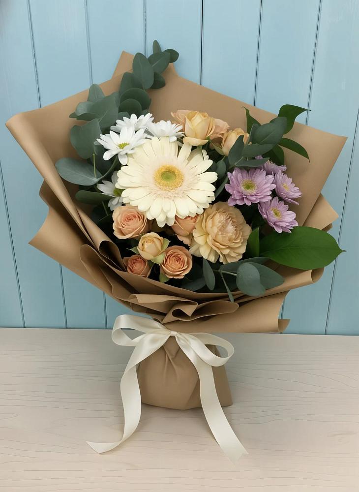 Букет цветов из: Герберы и Хризантемы в Батырево