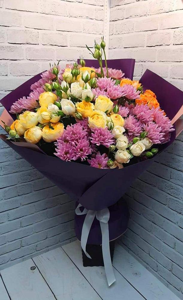 Букет цветов из: Хризантемы и Розы в Батырево