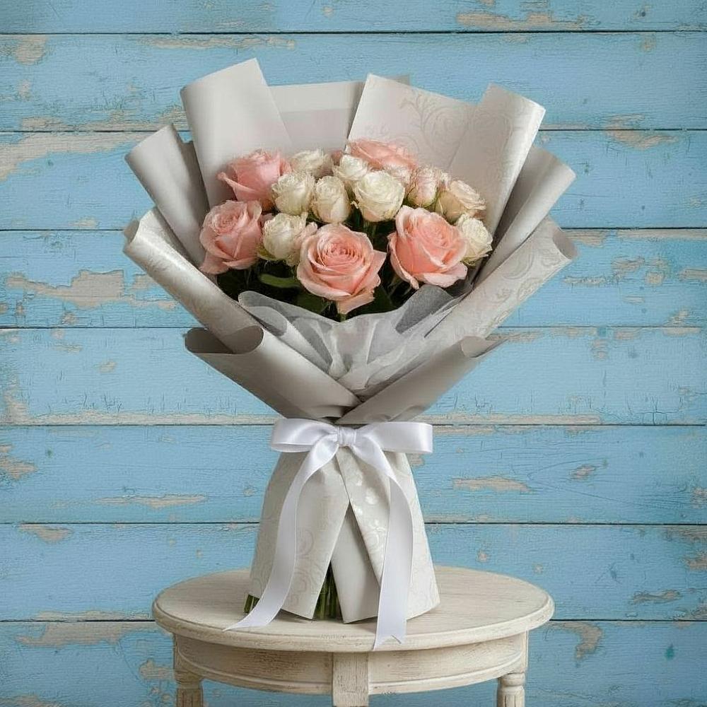 Букет Нежное облако в Батырево Букет цветов из: Розы в Батырево