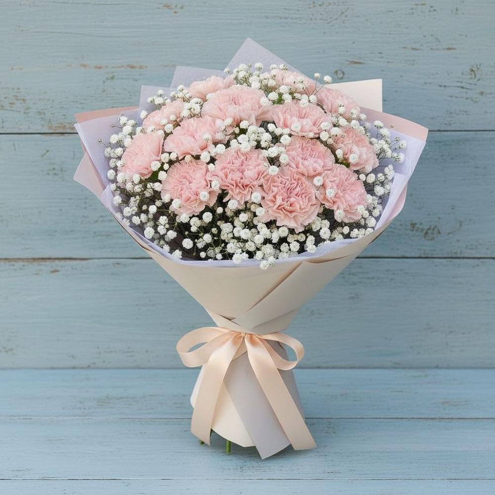 Букет Нежность рассвета в Батырево Букет цветов из: Гвоздики в Батырево