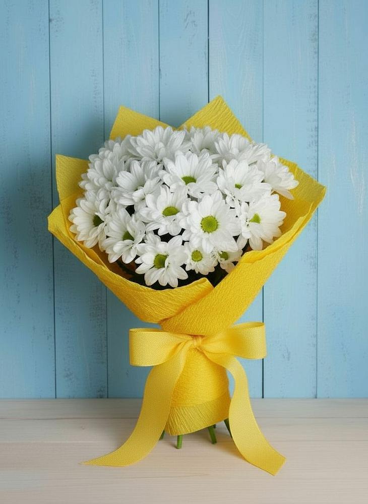 Букет Застенчивые лепестки в Батырево Букет цветов из: Хризантемы в Батырево