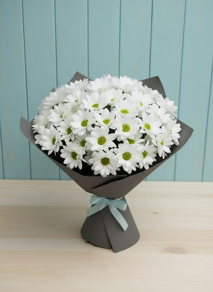 Букет белые хризантемы в Батырево Букет цветов из: Хризантемы в Батырево