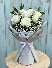 Букет из белых роз в Батырево Букет цветов из:  Розы в Батырево