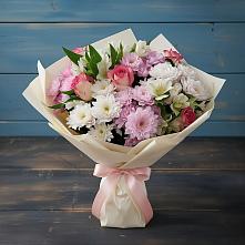 Букет цветов из:  Хризантемы, Альстромерии и Розы в Батырево