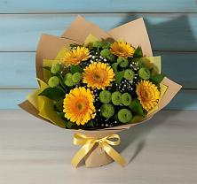 Букет цветов из:  Герберы и Хризантемы в Батырево