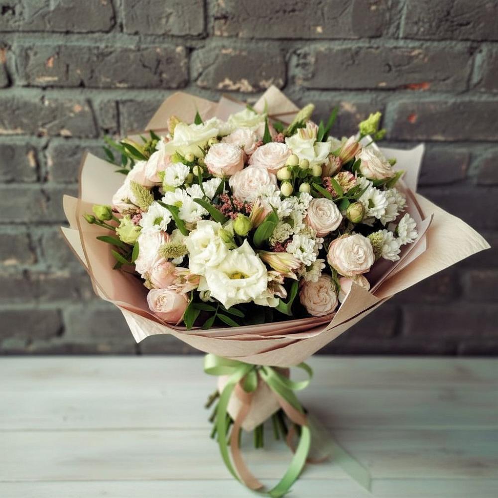 Букет цветов из: Альстромерии, Розы и Хризантемы в Батырево