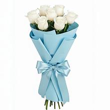 Букет 7 белых роз Проуд в Батырево