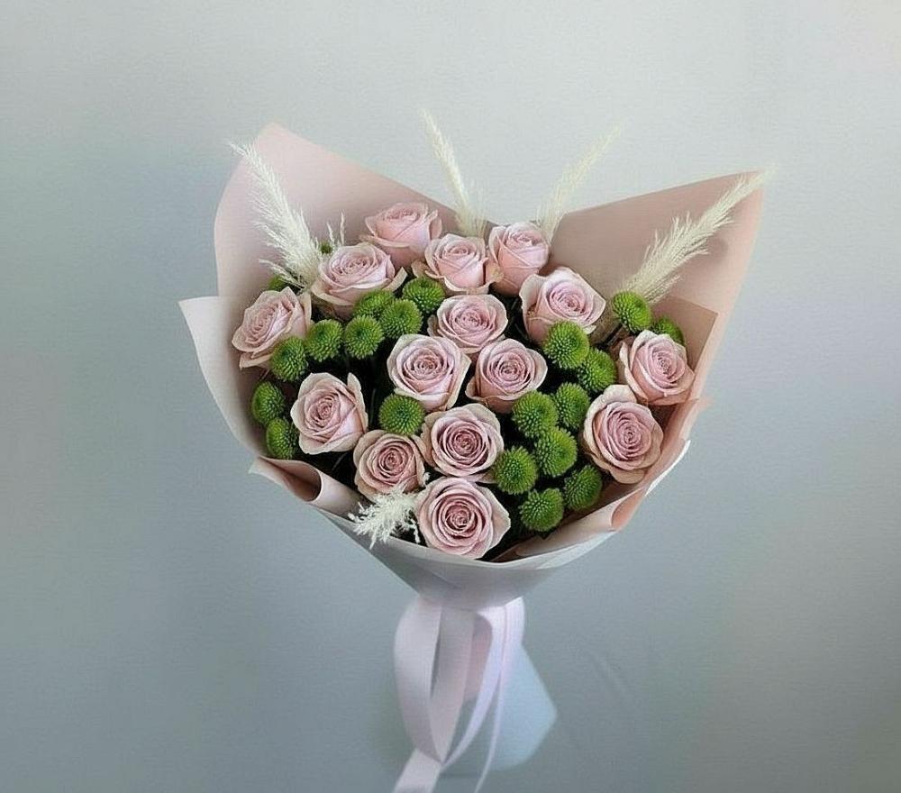 Букет доброе утро в Батырево Букет цветов из: Розы и Хризантемы в Батырево