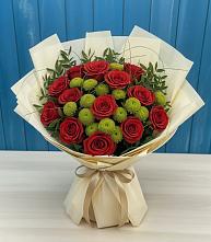 Букет цветов из:  Розы и Хризантемы в Батырево